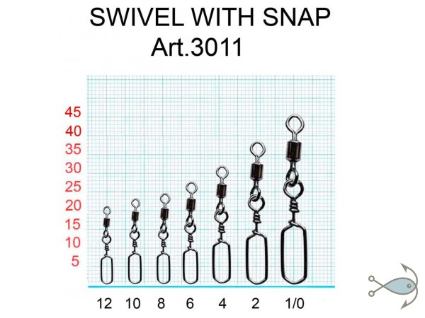 Вертлюжки с застёжкой Fish Season Swiwel With Snap Square 3011