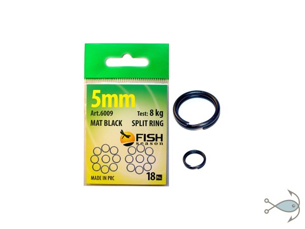Заводные кольца Fish Season Mat Black Split Ring 6009