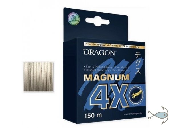 Плетеный шнур DRAGON Magnum 4X 150m Светло-серый
