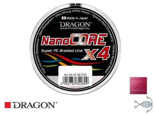 Плетеный шнур DRAGON NanoCORE X4  Momoi 135m красный