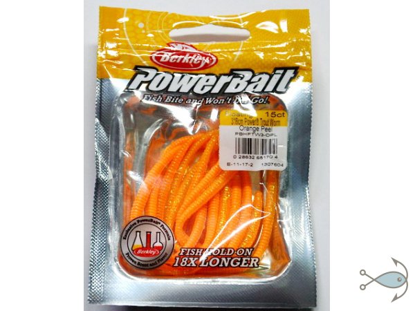 Приманка Berkley PowerBait Power Floating Trout Worm 3 Orange Peel