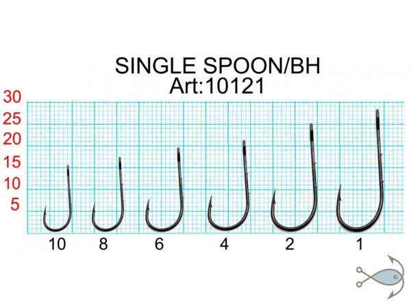 Крючки Fish Season с большим ухом SINGLE SPOON/BH 10121